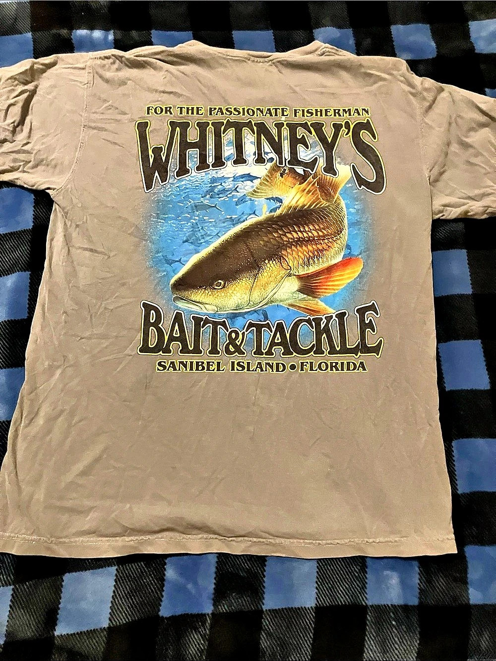 Comfort Colors Whitney's Bait & Tackle Sanibel Island Graphic Pocket T-Shirt